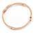 Delicate Clear Crystal Curved Bangle Bracelet In Rose Gold Tone Metal - 18cm L - view 6