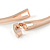 Delicate Clear Crystal Curved Bangle Bracelet In Rose Gold Tone Metal - 18cm L - view 5