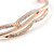 Delicate Clear Crystal Curved Bangle Bracelet In Rose Gold Tone Metal - 18cm L - view 4