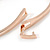 Delicate Austrian Crystal Buckle Bangle Bracelet In Rose Gold Tone Metal - 18cm L - view 4