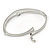 Delicate Rhodium Plated Cz, Clear Crystal Bangle Bracelet - 18cm L - view 5
