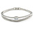 Delicate Rhodium Plated Cz, Clear Crystal Bangle Bracelet - 18cm L - view 7