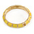 Lemon Yellow Enamel Hinged Bangle Bracelet In Gold Plating - 19cm L - view 6