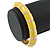 Lemon Yellow Enamel Hinged Bangle Bracelet In Gold Plating - 19cm L - view 3