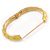 Lemon Yellow Enamel Hinged Bangle Bracelet In Gold Plating - 19cm L - view 4