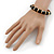 Black Enamel Hinged Bangle Bracelet In Gold Plating - 19cm L - view 2