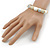 White/ Ash Grey/ Beige Enamel Hinged Bangle Bracelet In Gold Plating - 19cm L - view 2