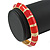 Fire Red/ Carrot Enamel Hinged Bangle Bracelet In Gold Plating - 19cm L - view 3