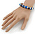 Navy Blue/ Midnight Blue Enamel Hinged Bangle Bracelet In Gold Plating - 19cm L - view 2