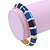 Navy Blue/ Midnight Blue Enamel Hinged Bangle Bracelet In Gold Plating - 19cm L - view 3