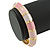 Baby Pink/ Pale Pink Enamel Hinged Bangle Bracelet In Gold Plating - 19cm L - view 3