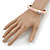 Baby Pink/ Pale Pink Enamel Hinged Bangle Bracelet In Gold Plating - 19cm L - view 2