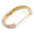 Baby Pink/ Pale Pink Enamel Hinged Bangle Bracelet In Gold Plating - 19cm L - view 4