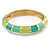 Salad/ Lime/ Azure Green Enamel Hinged Bangle Bracelet In Gold Plating - 19cm L - view 7