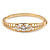 Gold Plated Round, Marquise Cut Clear CZ Bangle Bracelet - 18cm L - view 5