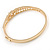Gold Plated Round, Marquise Cut Clear CZ Bangle Bracelet - 18cm L - view 6