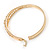 Gold Plated Round, Marquise Cut Clear CZ Bangle Bracelet - 18cm L - view 4