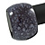 Chunky Black/ Grey Marbled Effect Wood Bangle Bracelet - Medium - up to 19cm L - view 2