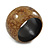Chunky Brown Marbled Effect Wood Bangle Bracelet - Medium - up to 18cm L - view 2