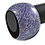 Chunky Purple/ Metallic Silver Animal Print Wood Bangle Bracelet - Large - 20cm L - view 2