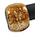 Chunky Brown/ White Marble Effect Shell Bangle Bracelet - 18cm L/ Medium - view 3