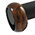 Brown/ Black Wood Bangle Bracelet - Medium - up to 18cm L - view 2