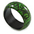 Green/ Black Wood Bangle Bracelet - Large- up to 20cm L - view 2