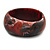 Chunky Assymetrical with Marble Effect Oxblood Acrylic Bangle Bracelet - Large - 20cm L