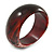 Chunky Assymetrical with Marble Effect Oxblood Acrylic Bangle Bracelet - Large - 20cm L - view 4