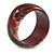 Chunky Assymetrical with Marble Effect Oxblood Acrylic Bangle Bracelet - Large - 20cm L - view 5