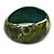 Chunky Assymetrical with Marble Effect Green Acrylic Bangle Bracelet - Large - 20cm L - view 2