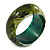 Chunky Assymetrical with Marble Effect Green Acrylic Bangle Bracelet - Large - 20cm L