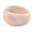 Chunky Assymetrical with Marble Effect Ivory/ Milky White Acrylic Bangle Bracelet - Large - 20cm L - view 5