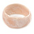 Chunky Assymetrical with Marble Effect Ivory/ Milky White Acrylic Bangle Bracelet - Large - 20cm L - view 6