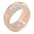 Chunky Assymetrical with Marble Effect Ivory/ Milky White Acrylic Bangle Bracelet - Large - 20cm L
