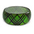 Green/ Black Acrylic 'Tartan Pattern' Bangle Bracelet -18cm Length - view 3