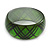 Green/ Black Acrylic 'Tartan Pattern' Bangle Bracelet -18cm Length - view 4