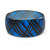 Blue/ Black Acrylic 'Tartan Pattern' Bangle Bracelet -  20cm Length - view 2
