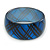 Blue/ Black Acrylic 'Tartan Pattern' Bangle Bracelet -  20cm Length - view 3