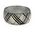 Metallic Silver/ Black Acrylic 'Tartan Pattern' Bangle Bracelet - Medium - 18cm Length - view 2