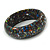 Black Resin with Mosaic Effect Bangle Bracelet - Medium - 17cm L - view 4