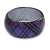 Purple/ Black Acrylic 'Tartan Pattern' Bangle Bracelet -18cm Length - view 3