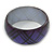 Purple/ Black Acrylic 'Tartan Pattern' Bangle Bracelet -18cm Length - view 4