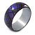 Purple/ Black Acrylic 'Tartan Pattern' Bangle Bracelet -18cm Length