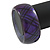Purple/ Black Acrylic 'Tartan Pattern' Bangle Bracelet -18cm Length - view 2