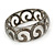 Black Swirl Motif Acrylic Bangle Bracelet (Transparent) - Medium Size - up to 18cm L - view 3