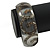 Black Swirl Motif Acrylic Bangle Bracelet (Transparent) - Medium Size - up to 18cm L - view 4
