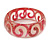 Red Swirl Motif Acrylic Bangle Bracelet (Transparent) - Medium Size - up to 18cm - view 4