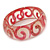 Red Swirl Motif Acrylic Bangle Bracelet (Transparent) - Medium Size - up to 18cm - view 5
