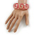 Red Swirl Motif Acrylic Bangle Bracelet (Transparent) - Medium Size - up to 18cm - view 2